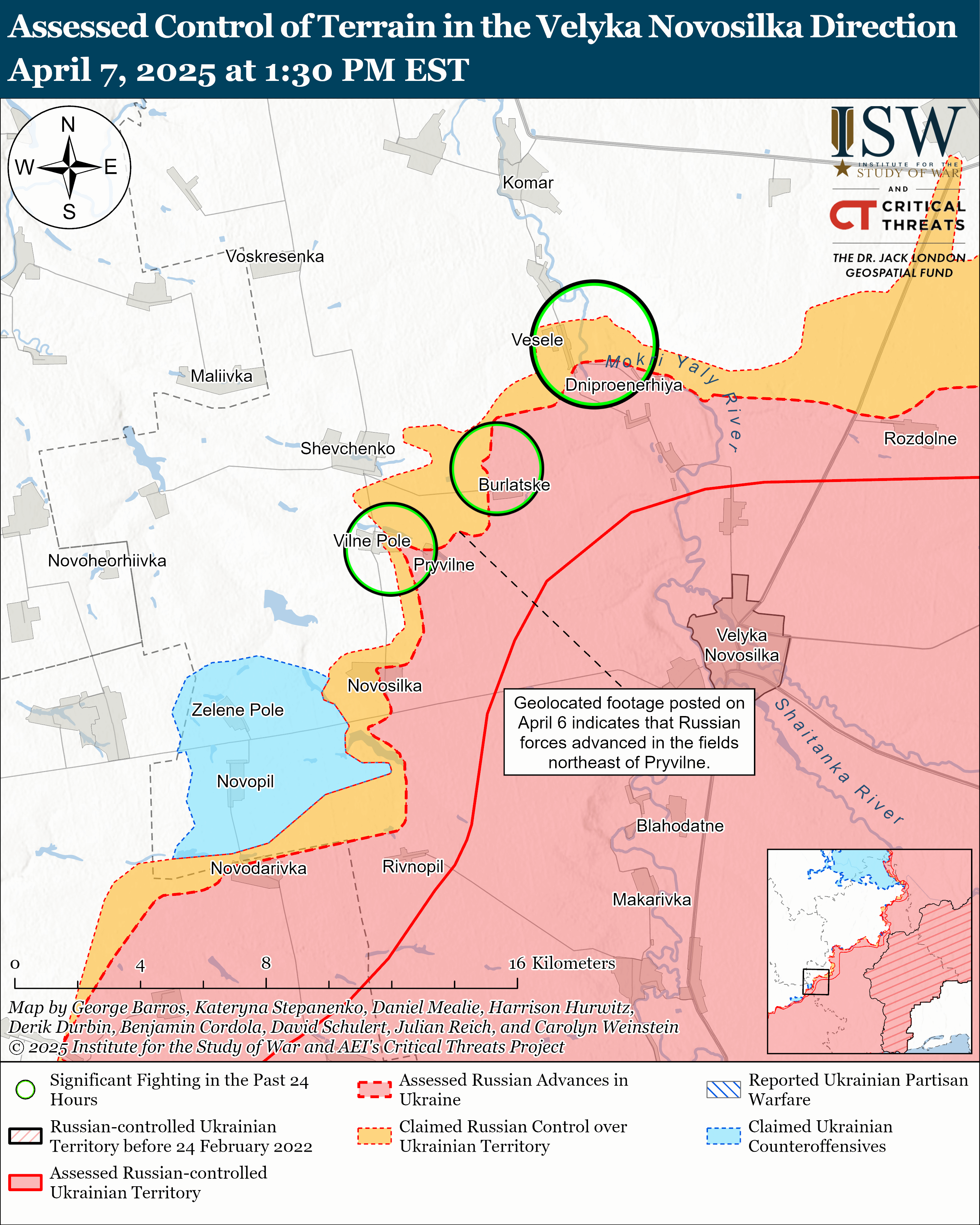 Росіяни знову просунулися на кількох напрямках фронту: карти ISW